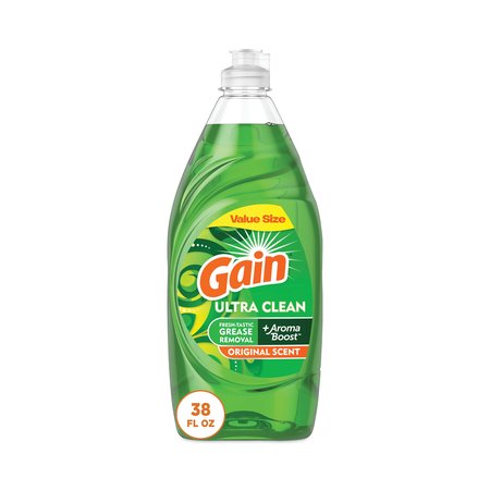 Gain Dishwashing Liquid, Gain Original, 38 oz Bottle, PK8 74346